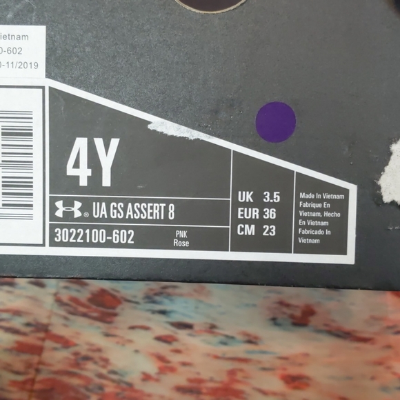 Under armour youth ga assert 8 shoes size 4y - Picture 8 of 8